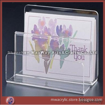 Crystal double-deck plexiglass catalog holder/stand